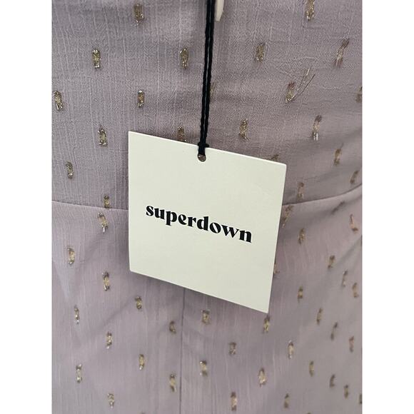 NWT Revolve x Superdown Kiki Dress •M• Mauve Strap criss-cross Fit & Flare Dress - Picture 10 of 13